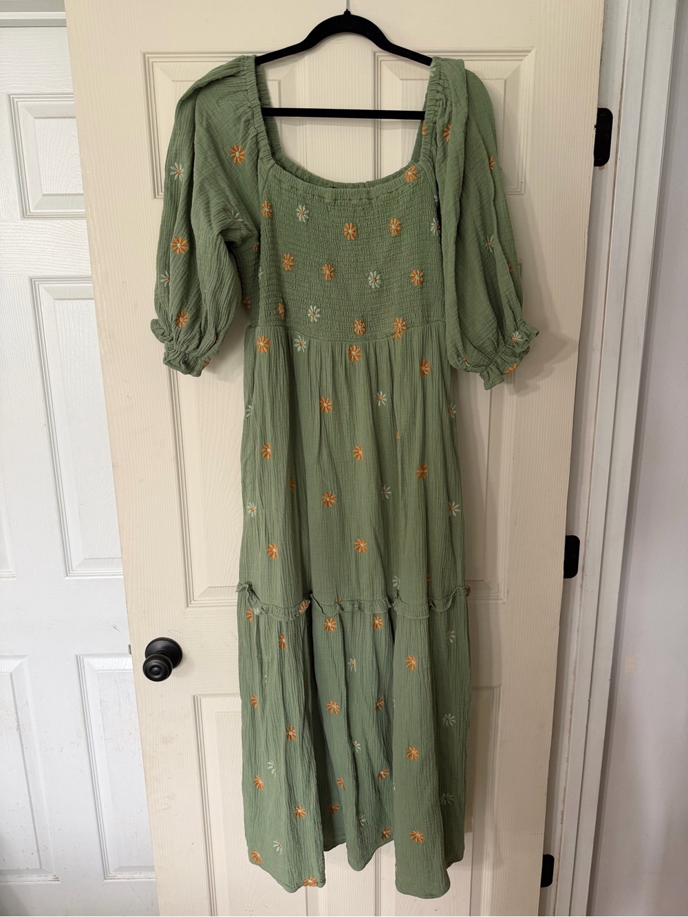 Sage Green Embroidered Maxi Dress